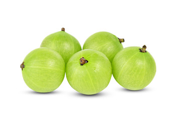 gooseberries on white background