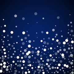 White dots Christmas background. Subtle flying sno