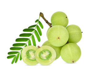 Indian gooseberry isolated on white background