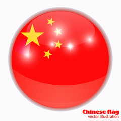 Button with flag of China.