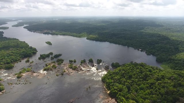 Rapids (saut Maripa) Oiapoque River Brazil Guiana by drone