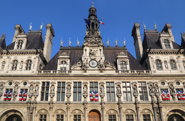 Fototapeta na wymiar Old city hall of Paris, France