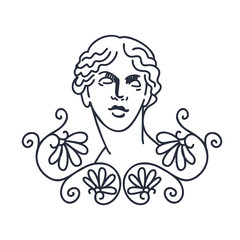 Venus, the ancient Greek goddess of love, vector sketch illustration, isolated on white.