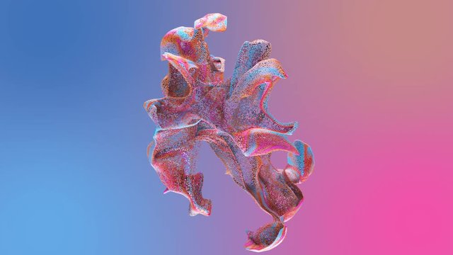 3d render abstract background with complex particles simulation. A lot of particles under influence of different forces like turbulence,  twirl and curl. Isolated...