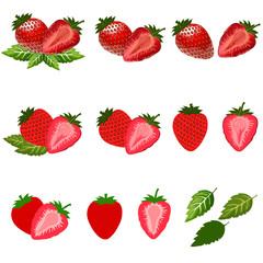 Stawberry isolated on white with clipping path.