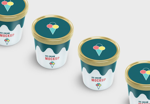 Ice Cream Cartons Mockup