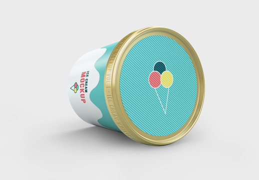 Ice Cream Carton Mockup