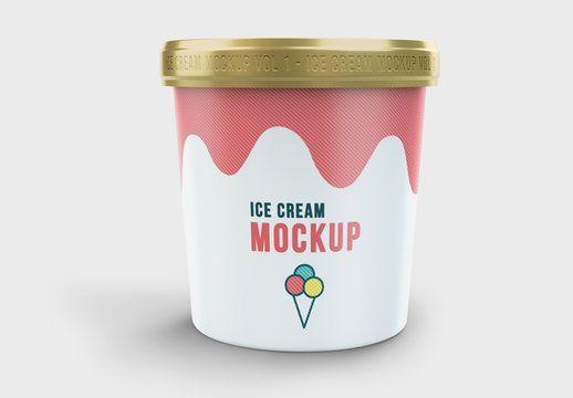 Ice Cream Carton Mockup