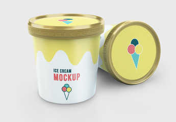 Ice Cream Cartons Mockup