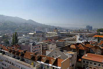 Fototapeta na wymiar View over the city of Sarajevo, Bosnia and Herzegovina