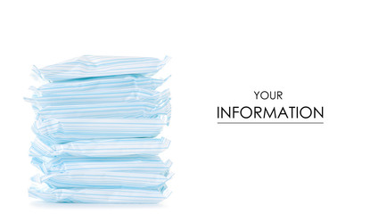 Female hygiene napkins menstruation pattern on white background isolation