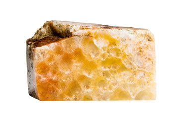 Semi-precious stones and minerals on a white background