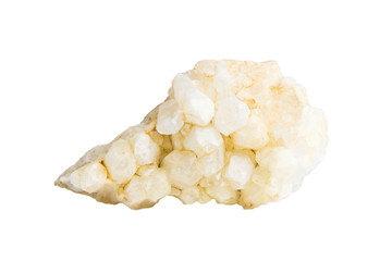 Semi-precious stones and minerals on a white background