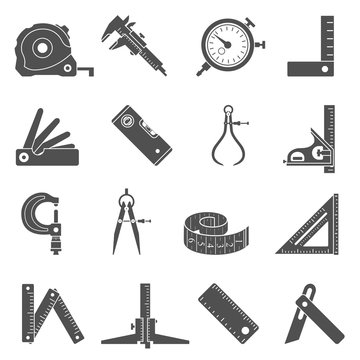 Black Icons - Measuring Tools