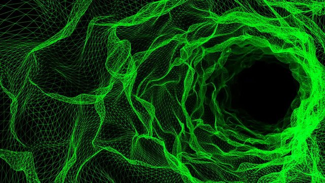 Sci-fi Cyber Space 5 -GREEN- Motion Graphics -10sec Seamless Loop -4K UHD- 3840-2160