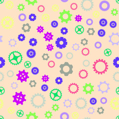 Gears and mechanism Seamless vector EPS 10. Texture for print and Banner. Flat style