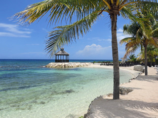 Beautiful and relaxing ocean view of gazebo in Montego Bay Jamaica