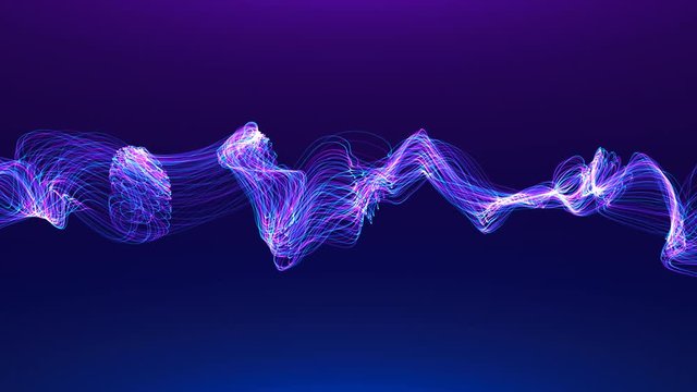 Futuristic Abstract Strings -blue and purple- Motion Graphics -10sec Seamless Loop -4K UHD- 3840-2160