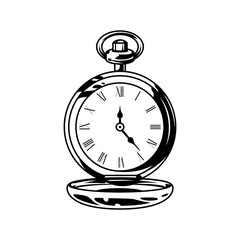 Monochrome retro pocket watches