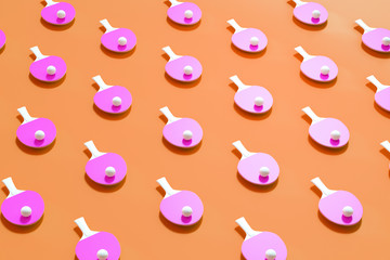 Vivid colorful 3d rendering table tennis background.