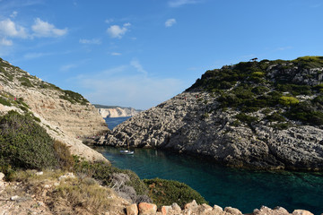 View of Korakonissi Bay in Zakynthos Island, Greece