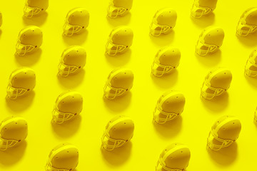 Vivid colorful 3d rendering football helmet background.