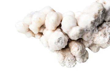 Semi-precious stones and minerals on a white background