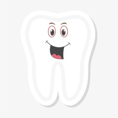 Smiling tooth icon, Tooth sticker