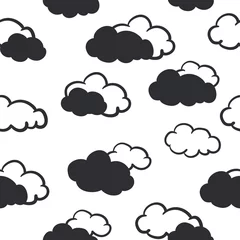 Foto auf Glas Seamless pattern with clouds, sky pattern. Vector illustration. © _aine_
