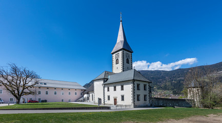 Fototapeta na wymiar Monastery with church in Ossiach, Carinthia, Austria