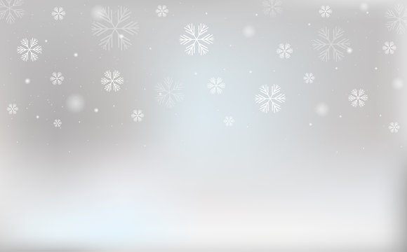 Christmas snow background. Falling snowflakes. Vector illustration.