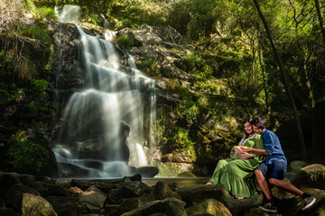 Young couple enjoying pregnancy