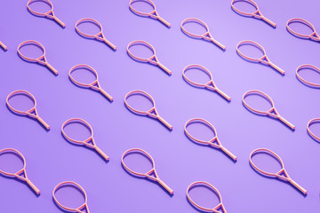 Vivid colorful 3d rendering tennis racket background.