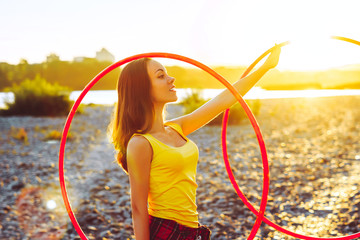 girl with hoops in nature © venerala
