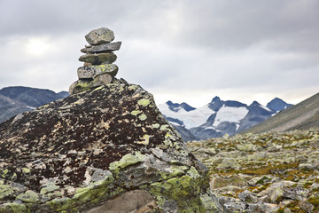Mountainous terrain in Norway. Jotunheimen National Park