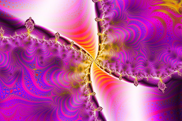 Abstract floral pattern in the form of a spiral. Bright colors and highlights. Digital artwork. Fractal graphics.