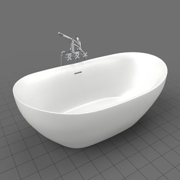 Empty modern bathtub