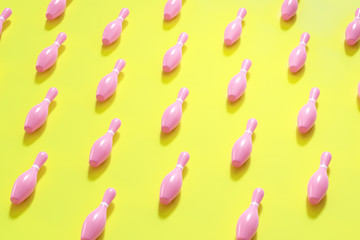 Vivid colorful 3d rendering bowling background.