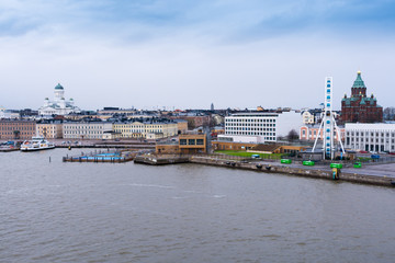 Naklejka premium View of Helsinki from the departing ferry
