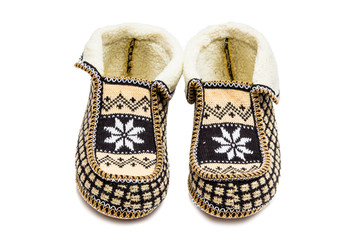 Warm home Slippers on white background