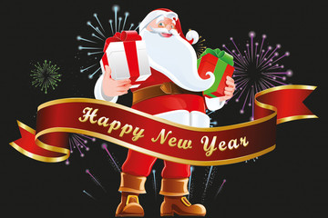 Happy New Year Santa Claus
