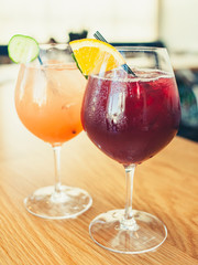 Cocktail Drinks on Bar Top