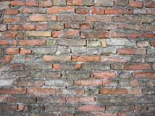 Old dirty weathered brick wall background
