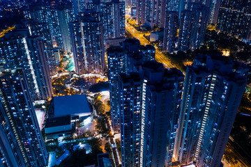Fototapeta premium Hong Kong residential district at night