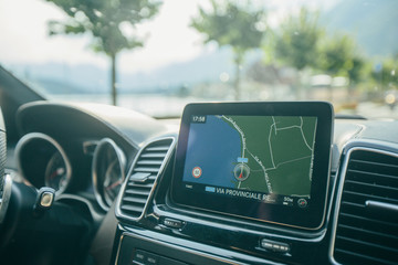 Car navigation display on the car panel