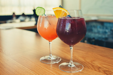 Cocktails Drinks on Bar Top