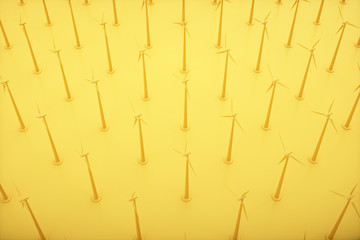 3d rendering wind power windmills, sustainable development of environmental energy.The concept of green new energy.