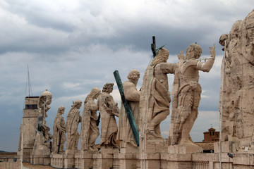 Statues on the Papal Basilica St Peter, Vatican