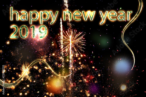 illustration Happy new year for greeting cards