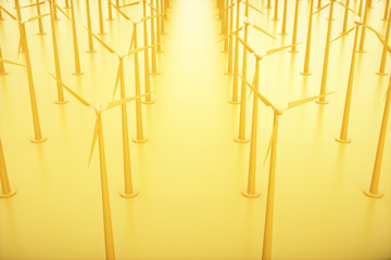 3d rendering wind power windmills, sustainable development of environmental energy.The concept of green new energy.